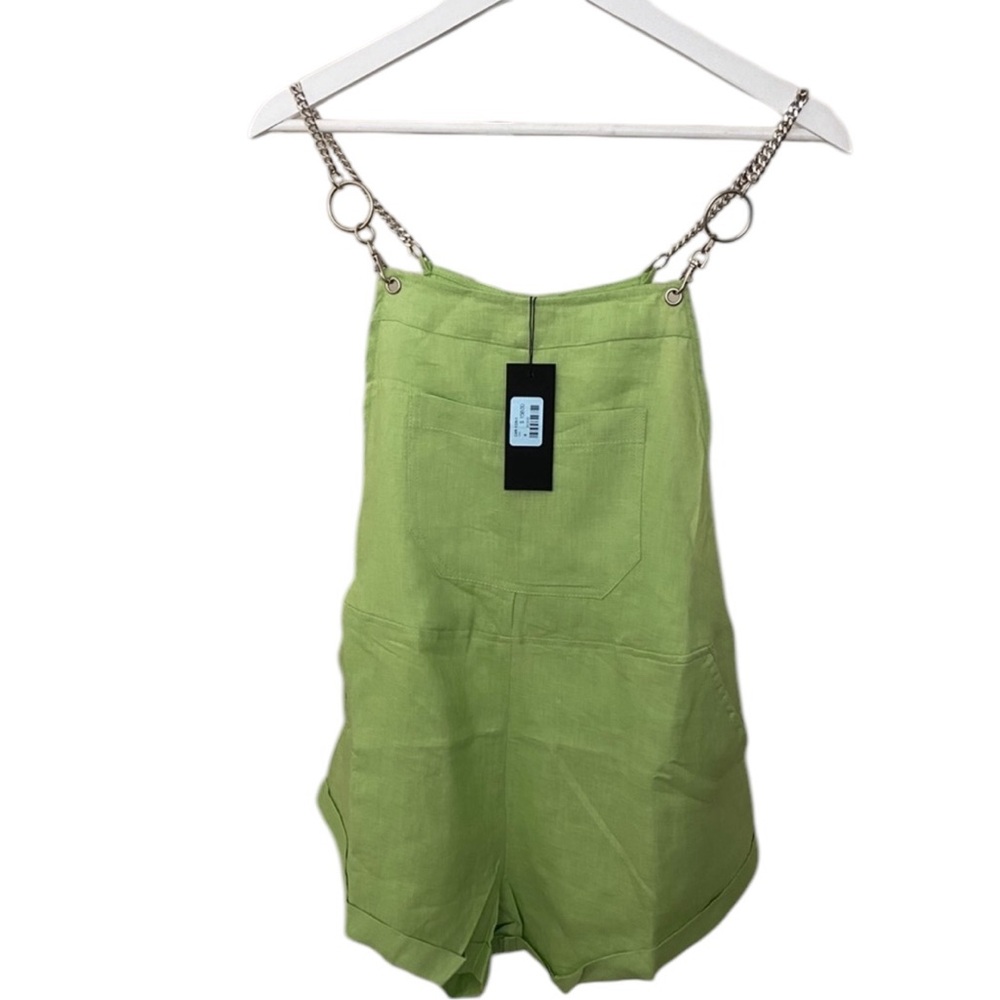 Carmar Solid Green Romper. Silver Chain Accessori… - image 1